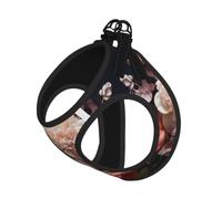 Ensemble harnais et laisse pour chien et chat avec motif de belles fleurs, harnais réfléchissant réglable pour petits chiens et chats