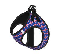Ensemble harnais et laisse pour chien et chat avec motif drapeau de l'Islande - Harnais réfléchissant réglable pour petits chiens et chats