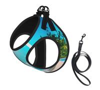 Ensemble harnais et laisse pour chien et chat de petite, moyenne et grande taille, imprimé sur le thème de l'océan tropical