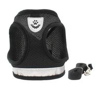 Ensemble Harnais et Laisse pour Chien, Harnais pour Chien en Maille Douce et Respirante sans Traction, Gilet réfléchissant réglable pour Petits Chiens Chats