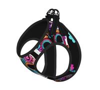 Ensemble harnais et laisse pour chien imprimé crâne en sucre, gilet respirant et réglable anti-fugue pour chats et chiens