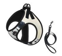 Ensemble harnais et laisse pour chien imprimé dalmatien, respirant, réglable, anti-fugue