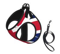 Ensemble harnais et laisse pour chien imprimé drapeau britannique, gilet respirant et réglable anti-fugue pour chats et chiens