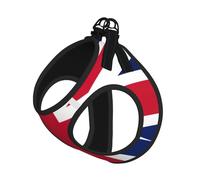 Ensemble harnais et laisse pour chien imprimé drapeau britannique, gilet respirant et réglable anti-fugue pour chats et chiens
