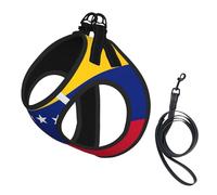 Ensemble harnais et laisse pour chien imprimé drapeau du Venezuela, respirant, réglable, anti-fugue pour chats et chiens