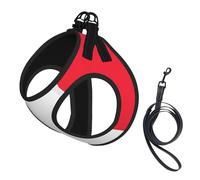 Ensemble harnais et laisse pour chien imprimé drapeau français, gilet respirant et réglable anti-fugue pour chiens, chats