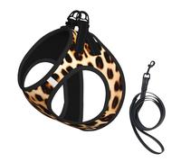 Ensemble harnais et laisse pour chien imprimé léopard, gilet réfléchissant et réglable pour chiens de petite, moyenne et grande taille