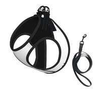 Ensemble harnais et laisse pour chien imprimé ours polaire, réglable, respirant, doux, en maille avec bande réfléchissante
