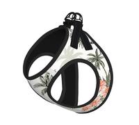 Ensemble harnais et laisse pour chien imprimé palmiers tropicaux, gilet respirant et réglable anti-fugue pour chats et chiens