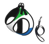 Ensemble harnais et laisse pour chiot, motif drapeau de la Sierra Leone, en maille douce, réfléchissante, respirante et légère, style gilet