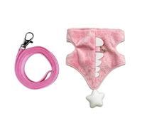 Ensemble harnais et laisse pour cochons d'Inde avec gilet réglable, tissu polyester, guide de routine, sorties quotidiennes, sangle tissée, harnais de promenade pour petits animaux domestiques