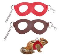 Ensemble Harnais et Laisse pour Petit Animal de Compagnie 2 PCS |Cuir, Non Dangereux et sûr, réduit la Traction du Cou |pour Chatons/furets/Petits Animaux |Décor de Lunettes