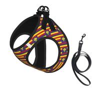 Ensemble harnais et laisse pour petit chien, gilet souple réglable avec sangles réfléchissantes à 360° pour chat et chiot Motif drapeau du Royaume d'Hawaï
