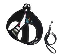 Ensemble harnais et laisse pour petit chien Imprimé notes de musique Gilet souple réglable avec sangles réfléchissantes à 360° pour chats et chiots