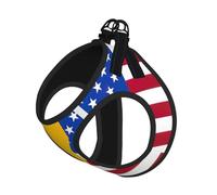 Ensemble harnais et laisse réglable pour chats et chiens, motif drapeau espagnol américain, gilet en maille avec design réfléchissant, laisse anti-évasion pour petits animaux de compagnie, promenade