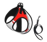 Ensemble harnais et laisse réglable pour chats et chiens, motif drapeau français, gilet en maille avec design réfléchissant, laisse anti-fuite pour petits animaux de compagnie, promenade et dressage