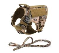 Ensemble Harnais Et Laisse Tactique Militaire pour Chien De Service Berger Allemand Doberman Labrador, Harnais sans Traction pour Chien De Taille Moyenne Et Grande, Harnais Tactique Militair
