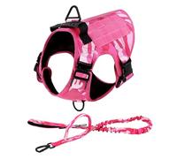Ensemble Harnais Et Laisse Tactiques Militaires en Nylon pour Chien, Réglable, pour La Chasse, Le Camping, L'entraînement, Le Berger Allemand, Le Malinois Et Le Labrador,Harnais Et Laisse,XL