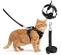 Ensemble harnais pour chat avec laisse [4 en 1] - Anti-fuite et réglable - Harnais léger pour chat avec sangle de voiture - Pour chats de petite, moyenne et grande taille (S)