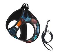 Ensemble harnais réfléchissant pour chien, chat, petite race, imprimé marbre coloré