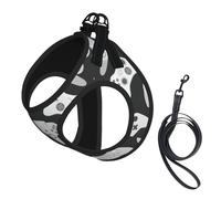 Ensemble harnais réfléchissant pour chien, motif manette de jeu, harnais pour chiot, laisse pour la marche et le dressage
