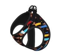 Ensemble harnais réglable avec laisse pour chats et chiens, motif teckel, gilet en maille douce et respirante avec design réfléchissant, laisse anti-fuite pour petits animaux de compagnie, promenade