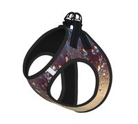 Ensemble harnais réglable avec motif gouttes de pluie sur verre pour chats et chiens, gilet en maille douce et respirante avec design réfléchissant, laisse anti-fuite pour petits animaux de compagnie