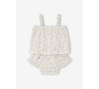 Ensemble haut culotte bébé fille écru 6M(67CM)