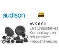 Ensemble haut-parleurs composants Audison AVK 6 S II 2 voies 16,5 cm (6,5")...