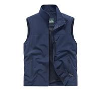 Ensemble haut pour homme, vêtements d'extérieur, gilets, voyage, photo, travail, pêche, gilet cargo avec poches, chemise de sortie pour homme, bleu foncé, 5XL
