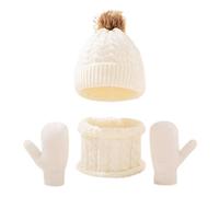 Ensemble Hiver 3PCS - Bonnet + Écharpe Longue + Gants Tactiles, Doublure Polaire - Set Tricoté Chaud et Classique pour Femme & Homme, Idée Cadeau Noël Cadeau