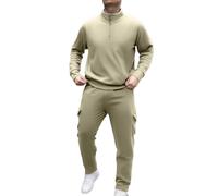 Ensemble Hiver Homme Pas Cher Combinaison T Chaud des Surchemise Cachemire Pastel Costard Tailleur Sudation Americain Loose Toile Poches Sarouel Pomme Synthetique Gymnaste Lendemain