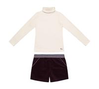 Ensemble Hiver Sous-pull & Short Marron Marron Beige 9/10A