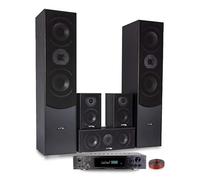 Ensemble Home-Cinéma 5 Enceintes LTC E1004 Noire 850W - Ampli ATM8000 Karaoke - USB/BT/Radio FM 4x75W -3 x20W - Câble