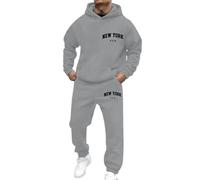 Ensemble Homme,Ensemble Jogging Homme,Tenue Deux pièces décontractée à Motif Lettres pour Homme contemporaine et Confort Tout Long de la journée idéale en Style Urbain (Light Gray, M)