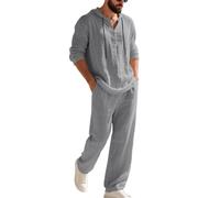 Ensemble Homme Ete Ensemble Jogging Homme Décontracté Rayé Deux Pièces Fermeture Éclair Manche Courte Haut Blouse Cordons Poche Court Tenue Route Polo Été