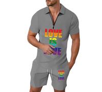 Ensemble homme imprimé 3D, manches courtes et short, style futuriste#Z