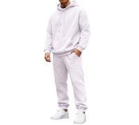 Ensemble Homme Men's Hoodies & Sweatshirts Jogging Ample Survetement de Travail Chic Pantalon Chaud À Capuche de Jogging Chaude Sweat Chaud Homme Blanc M