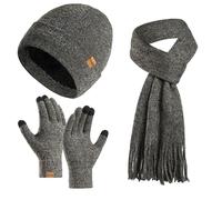Ensemble Homme Portage Blanc Léger Off the Shoulder Foulard Écharpe Chaude Gants Hiver Carré Echarpe Doux Bluetooth Round Neck