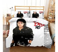 Ensemble Housse De Couette 3 Pièces Michael Jackson Ensemble De Literie Doux Microfibre Facile d'entretien Housse De Couette pour Adolescents Filles Enfants Réversible (200 x 200 cm,MJ 07)