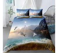 Ensemble Housse De Couette Xcm D Imprim¿¿ Mouette Planant Pi¿¿Ces Parure De Lit Microfibre Housse De Couette Avec Fermeture ¿¿ Glissi¿¿Re Et Taies D'ore
