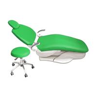 Ensemble Housse De Fauteuil Dentaire, 4pcs/Set Protective Full Dental Chair Cover Advanced Milk Silk + Waterproof Composite Film Waterproof Material, for Dental Chair, Seat, Headrest(Green)
