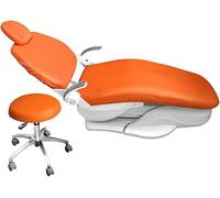 Ensemble Housse De Fauteuil Dentaire, 4pcs/Set Protective Full Dental Chair Cover Advanced Milk Silk + Waterproof Composite Film Waterproof Material, for Dental Chair, Seat, Headrest(Orange)