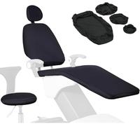 Ensemble Housse De Fauteuil Dentaire, housse de siège de fauteuil dentaire en élasthanne, housse de protection élastique, housse de protection pour équipement de dentiste, lavable 4Pcs/Set(Black)