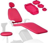 Ensemble Housse De Fauteuil Dentaire, housse de siège de fauteuil dentaire en élasthanne, housse de protection élastique, housse de protection pour équipement de dentiste, lavable 4Pcs/Set(Pink)