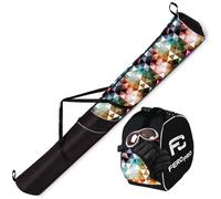 Ensemble housse de ski déperlante + sac à chaussures pour 1 paire, Triangles