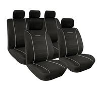 Ensemble Housses Élégance Noir Gris Universel Couvre Sièges Auto Appuie-Tête