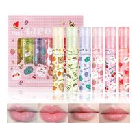 Ensemble Huile à Lèvres Hydratante et Nourrissante - 6Pcs Roll On Lip Gloss Oil Gloss Liquide Brillant à Lèvres Vegan Fruit Scents