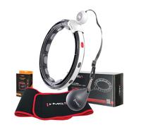 ENSEMBLE HULA HOOP MAGNÉTIQUE NOIR HHM15 AVEC POIDS + COMPTEUR HMS + SUPPORT DE TAILLE BR163 ROUGE