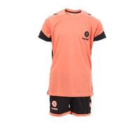 Ensemble Hummel fille Sofia corail et noir - maillot manches courtes + short élastique 100% polyester 12 ans